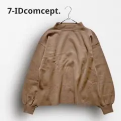 Y6488＊セブンアイディコンセプト ウール混 ハイネックニット 茶 38