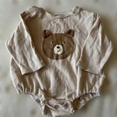 ベージュ クマプリント ロンパース 70サイズ　赤ちゃん本舗