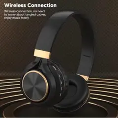 ワイヤレスヘッドホン　黒　音楽　コンパクト　Bluetooth 高音質　ゲーム