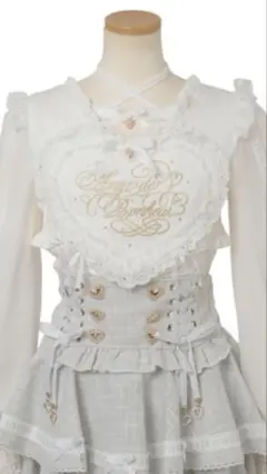 リズリサ　はしごリボンツイードティアードスカパン　ブルー