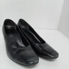 値下◎6.26◎F347◎パーソンズ◎パンプス◎黒◎レザー調のサムネイル