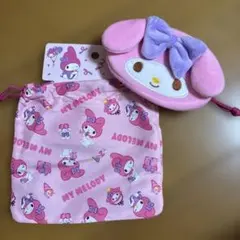 마이멜로디 巾着ポーチ＆ぬいぐるみポーチ セット 新品 미사용