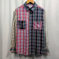 良品 ガイジンメイド チェック柄 パッチワーク 長袖シャツ 1/S