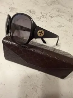 ◆未使用◎GUCCI ブラウン ヴィンテージ　サングラス ケース付き 良品☆ GUCCI グッチ サングラス ブラウンゴールド ケース付