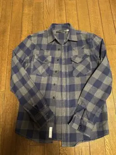 TETE HOMME テットオム　長袖シャツ　ネルシャツ　青　ブルー