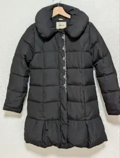 レッセパッセ　ウエストマークロングダウンコート　38 黒　定価47,300円 レッセパッセ ウエストマークロングダウンコート 38 黒 定価47,300円