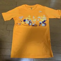 オレンジ色 グラフィックプリント Tシャツ Sサイズ
