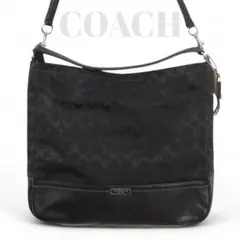 【美品】COACH　コーチ　 2wayショルダーバッグ　シグネチャー　ブラック
