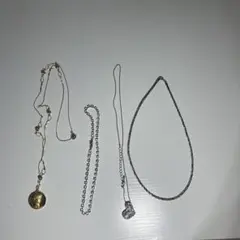 レディース ネックレス 4点セット まとめ売り ゴールド シルバー ハート