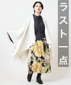 花々羽織付きワンピース　2点セット　セットアップ　春　花束　着物風のサムネイル
