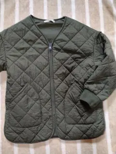 branshes美品☆キルティングジャケットブルゾン☆カーキ色☆中綿☆120