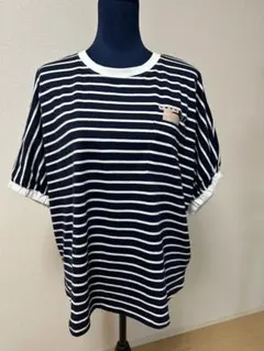 新品未使用⭐︎ moz ストライプ柄 半袖Tシャツ ネイビー/ホワイトのサムネイル