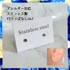 アレルギー対応！ステンレス製シンプル丸スタッドピアス　シルバー