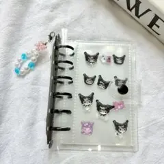 シール帳　透明　新品　クリアバインダー　リフィル付き　ブラック