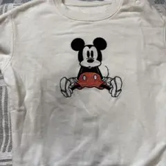 ミッキーマウス刺繍トレーナー（クリーム色）