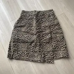 INGNIレオパード柄 ラップ風ミニスカート