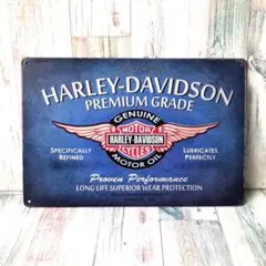 ブリキ看板☆ブルー系 ハーレーダビッドソン HARLEY 252