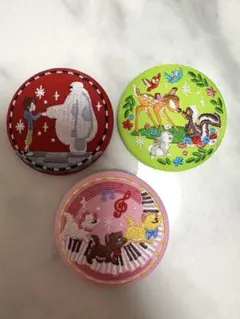ディズニー刺繍缶バッチ3点セット