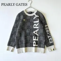 3003A美品 パーリーゲイツ カシミヤ100%千鳥格子ニット 近年