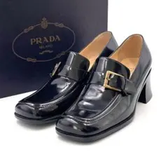 《未使用品》 プラダ モンクストラップ パンプス ローファー. 黒 35 箱あり