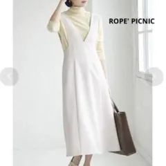 美品　ROPE' PICNIC 深めVネックジャンパースカート ワンピース S