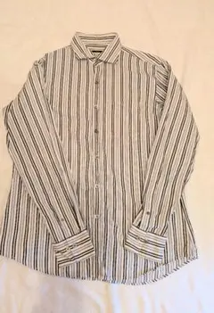 23区 Lサイズ オンワード樫山 ストライプ柄 長袖シャツ 綿 コットン100%