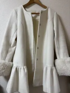 アンミール ノーカラー ファー コート