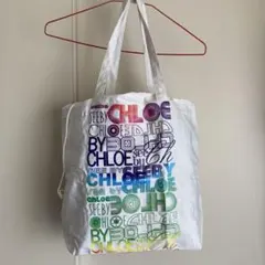 SEE BY CHLOE シーバイクロエ ロゴ トートバッグ エコバッグ 白