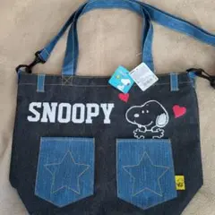 【未使用】SNOOPY デニムトートバッグ 新品タグ付き