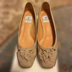 タイムセール^ ^新品LANVIN en Bleu ベージュ リボン付きパンプス