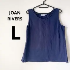 JOAN RIVERS ネイビー ノースリーブ Tシャツ L