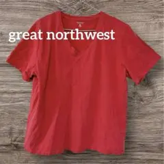 美品❣️great northwest Vネック Tシャツ 2X ピンク