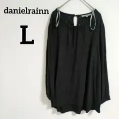 送料込❤danielrainn 【L】黒 五分袖ブラウス レース