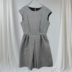 ZARA BASIC ギンガムチェック ワンピース フレア S 春夏 ひざ丈