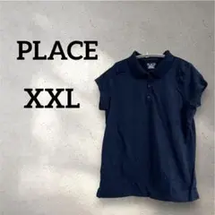 PLACE 【XXL】襟付きTシャツ ネイビー