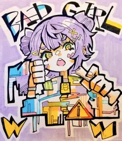 ゆ*】様 地雷系ギャル♡ オリジナルイラスト アナログイラスト