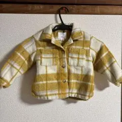 ZARAキッズ　チェック柄フリースジャケット
