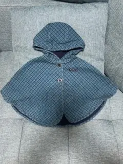 familiar ベビーポンチョ 60〜90サイズ　チェック柄 フード付き