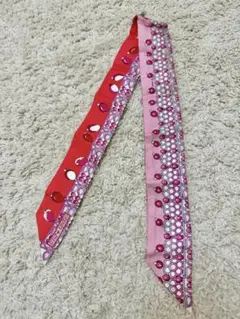 a337【極美品】HERMES エルメス ツイリー キャピタルズ 赤ピンク系