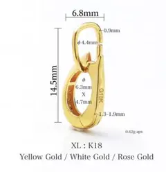 K18YG WG PG【S:10mm】バチカン ワンタッチ パーツ スナップ開口 K18YG WG PG【S:10mm】バチカン ワンタッチ パーツ スナップ開口