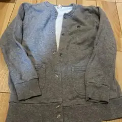グレー ボタン付きカーディガン 130