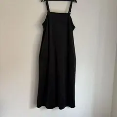キャミワンピース　黒 スエード風 キャミ ロングワンピース　ワンピース
