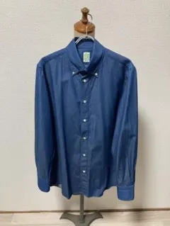 イタリア製＊フィナモレ Finamore デニム シャンブレーシャツ L 綿