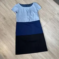 サ*タ様 INDIVI 半袖ワンピース サイズ36 青黒