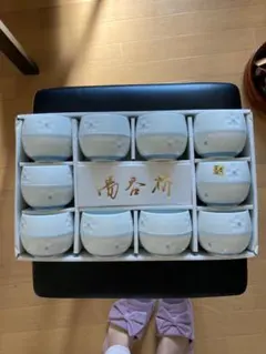 青い花模様 湯飲み 10個セット　美濃焼