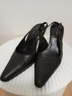 ブルーノマリ　バックストラップパンプス　ブラック　イタリア製