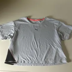 PUMA RUN Lサイズ クロップドTシャツ グレー