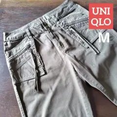 【UNIQLO】ユニクロ　レディース　ワークパンツ　カーゴパンツ　カーキ　M