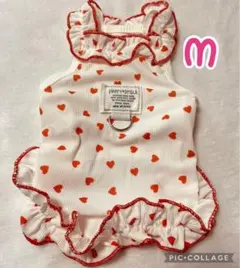 犬服Mハートフリル　キャミソール　柔らかい生地　春夏　Ｄ金具つき