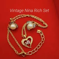 Vintage Nina Rich パールイヤリング&ネックレス‘53